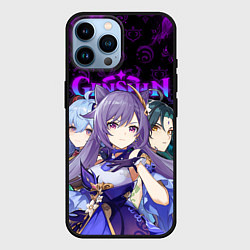 Чехол для iPhone 14 Pro Max GENSHIN IMPACT ГЕРОИНИ В НЕОНОВОМ ОГНЕ NEON FIRE, цвет: 3D-черный