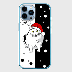 Чехол для iPhone 14 Pro Max КОТ БЕРНАРД МЯУ, цвет: 3D-голубой