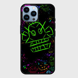 Чехол для iPhone 14 Pro Max League Of Legends неон - Arcane, цвет: 3D-черный