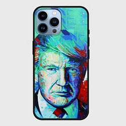 Чехол для iPhone 14 Pro Max Дональд Трамп арт, цвет: 3D-черный