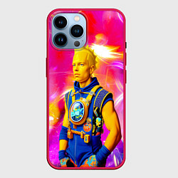 Чехол для iPhone 14 Pro Max Барт Симпсон - крутой чувак - нейросеть, цвет: 3D-малиновый