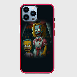 Чехол для iPhone 14 Pro Max Зомби Симпсоны, цвет: 3D-малиновый