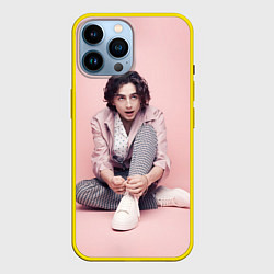 Чехол для iPhone 14 Pro Max Милый Тимоти Шаламе, цвет: 3D-желтый