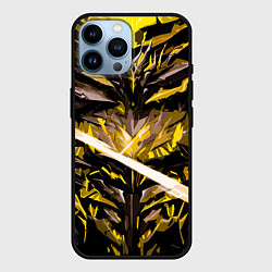 Чехол для iPhone 14 Pro Max Жёлтый камень на чёрном фоне, цвет: 3D-черный