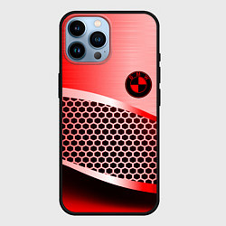 Чехол для iPhone 14 Pro Max BMW carbon texture, цвет: 3D-черный