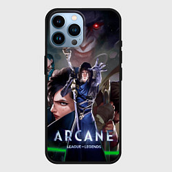 Чехол для iPhone 14 Pro Max Варвик и герои из Аркейн, цвет: 3D-черный