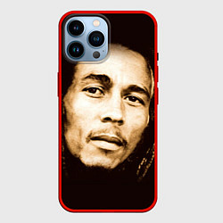 Чехол для iPhone 14 Pro Max Взгляд Боба Марли, цвет: 3D-красный