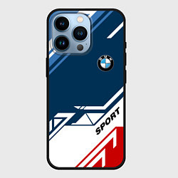 Чехол для iPhone 14 Pro BMW SPORT, цвет: 3D-черный