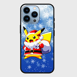 Чехол для iPhone 14 Pro НОВОГОДНИЙ ПИКАЧУ, цвет: 3D-черный