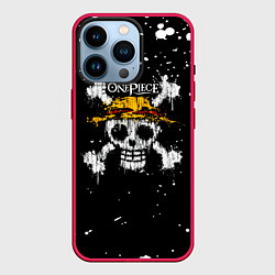 Чехол для iPhone 14 Pro Весылый Роджер One Piece, цвет: 3D-малиновый