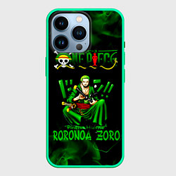Чехол для iPhone 14 Pro Ророноа Зоро Ван-Пис, цвет: 3D-мятный