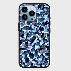 Чехол для iPhone 14 Pro Новогдние кролики, цвет: 3D-черный