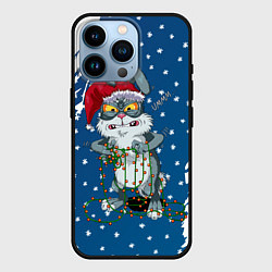 Чехол для iPhone 14 Pro Кролик и гирлянда - 2023, цвет: 3D-черный