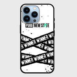 Чехол для iPhone 14 Pro Pubg текстура полосы, цвет: 3D-черный