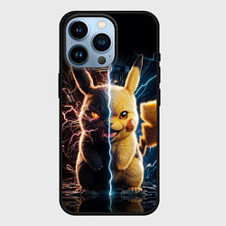 Чехол для iPhone 14 Pro Злой и милый Пикачу, цвет: 3D-черный