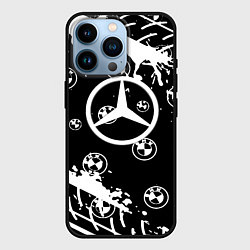 Чехол для iPhone 14 Pro BMW x mercedes, цвет: 3D-черный