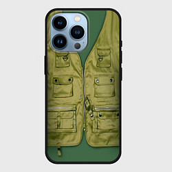 Чехол для iPhone 14 Pro Жилетка рыбака, цвет: 3D-черный