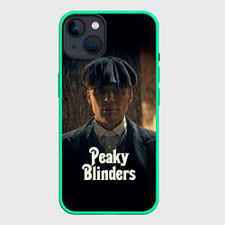 Чехол для iPhone 14 Острые Козырьки Томас Шелби, цвет: 3D-мятный