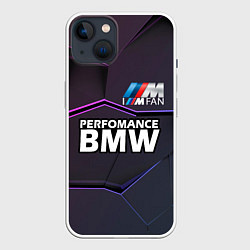Чехол для iPhone 14 BMW Perfomance, цвет: 3D-белый