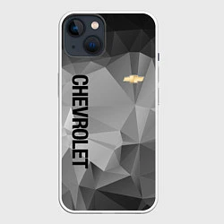Чехол для iPhone 14 Chevrolet Geometry, цвет: 3D-белый