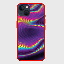 Чехол для iPhone 14 Neon fashion pattern Wave, цвет: 3D-красный