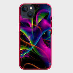 Чехол для iPhone 14 Vanguard neon pattern Авангардный неоновый паттерн, цвет: 3D-малиновый