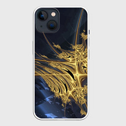 Чехол для iPhone 14 Фрактальная футуристическая композиция Абстракция, цвет: 3D-белый