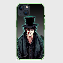 Чехол для iPhone 14 Бродяга в мятом цилиндре, цвет: 3D-салатовый