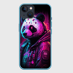 Чехол для iPhone 14 Panda cyberpunk, цвет: 3D-голубой