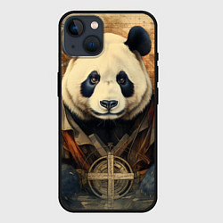 Чехол для iPhone 14 Панда арт-портрет, цвет: 3D-черный