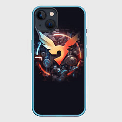 Чехол для iPhone 14 Символ покемона, цвет: 3D-голубой