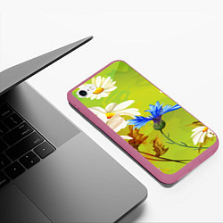Чехол iPhone 6/6S Plus матовый Цветочный мир, цвет: 3D-малиновый — фото 2