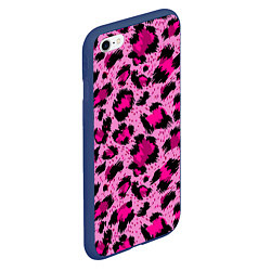 Чехол iPhone 6/6S Plus матовый Розовый леопард, цвет: 3D-тёмно-синий — фото 2