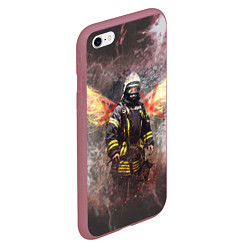Чехол iPhone 6/6S Plus матовый Пожарный ангел цвета 3D-малиновый — фото 2