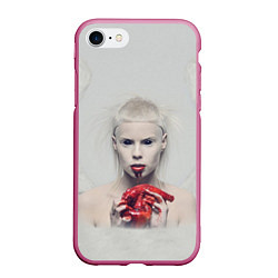 Чехол iPhone 7/8 матовый Die Antwoord: Blooded Heart, цвет: 3D-малиновый