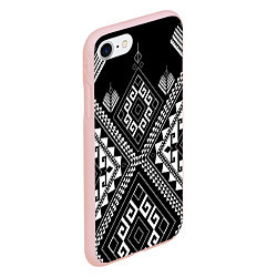 Чехол iPhone 7/8 матовый Индейские мотивы, цвет: 3D-светло-розовый — фото 2
