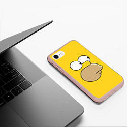 Чехол iPhone 7/8 матовый Лицо Гомера, цвет: 3D-светло-розовый — фото 2