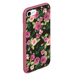 Чехол iPhone 7/8 матовый Кусты из роз, цвет: 3D-малиновый — фото 2