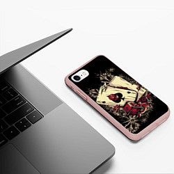 Чехол iPhone 7/8 матовый Карты дьявола, цвет: 3D-светло-розовый — фото 2