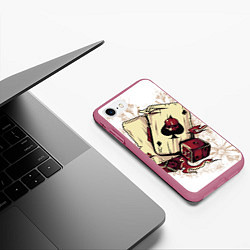 Чехол iPhone 7/8 матовый Жизнь это игра, цвет: 3D-малиновый — фото 2