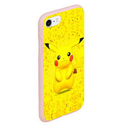 Чехол iPhone 7/8 матовый Pikachu, цвет: 3D-светло-розовый — фото 2