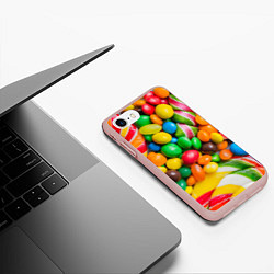 Чехол iPhone 7/8 матовый Сладкие конфетки, цвет: 3D-светло-розовый — фото 2