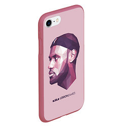 Чехол iPhone 7/8 матовый LeBron James: Poly Violet, цвет: 3D-малиновый — фото 2