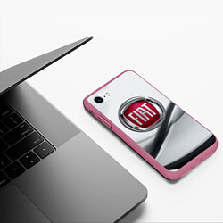 Чехол iPhone 7/8 матовый FIAT, цвет: 3D-малиновый — фото 2