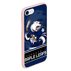 Чехол iPhone 7/8 матовый Toronto Maple Leafs, цвет: 3D-светло-розовый — фото 2