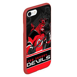 Чехол iPhone 7/8 матовый New Jersey Devils, цвет: 3D-красный — фото 2