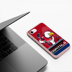 Чехол iPhone 7/8 матовый Washington Capitals, цвет: 3D-светло-розовый — фото 2