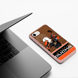 Чехол iPhone 7/8 матовый Anaheim Ducks, цвет: 3D-светло-розовый — фото 2