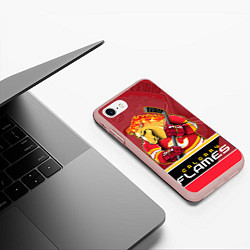 Чехол iPhone 7/8 матовый Calgary Flames, цвет: 3D-светло-розовый — фото 2