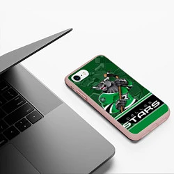 Чехол iPhone 7/8 матовый Dallas Stars, цвет: 3D-светло-розовый — фото 2